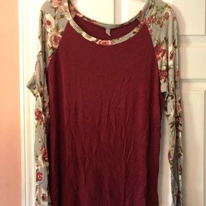 Floral sleeved raglan